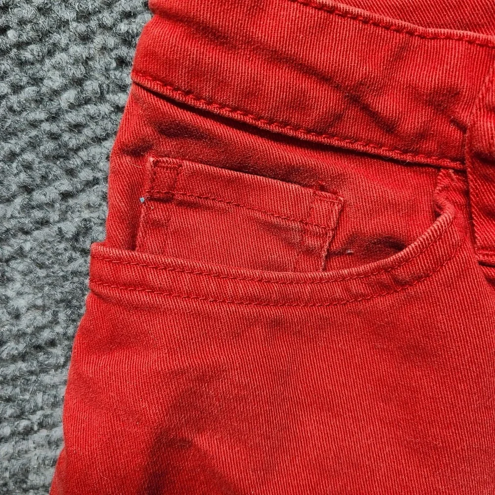 H&M Denim Cuffed Red Shorts Sz 4 July 4th Mini Shorts Twee Preppy Americano